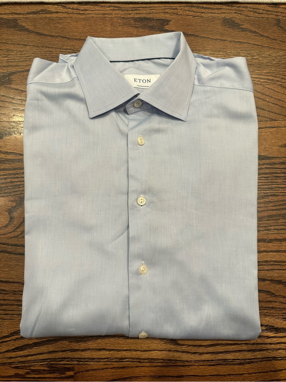 Eton Light Blue Men's Dress Shirt - Classic Point Collar